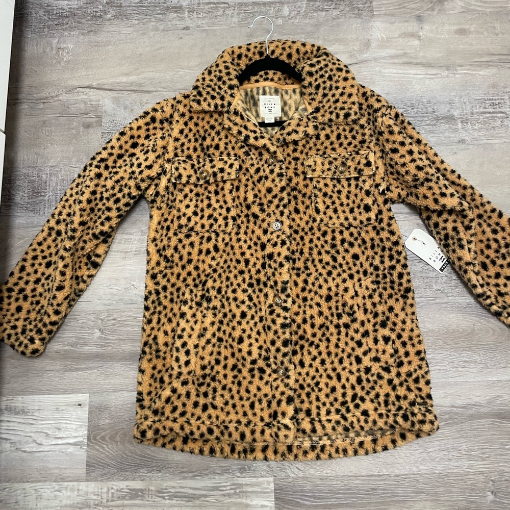 Billabong Tan and Black Faux Fur Jacket